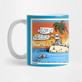 Cat stranded on an island Mug